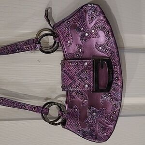 Guess shoulder purse purple